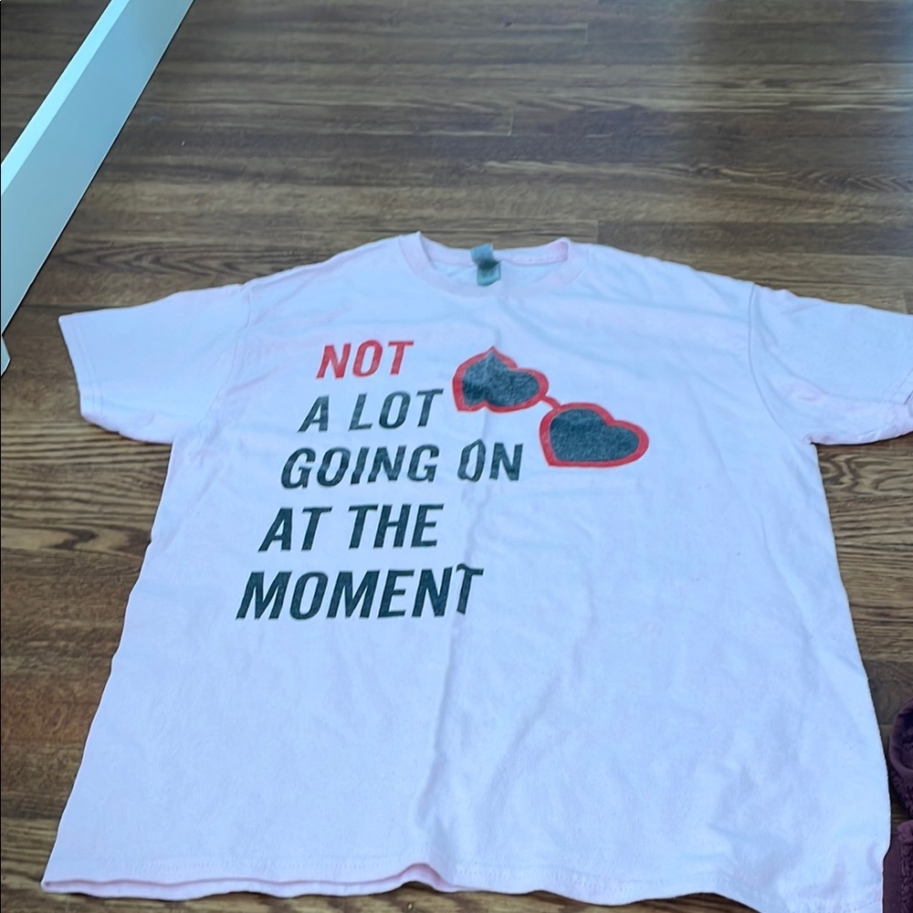 Gildan Pink Tee with Heart and Text Design Taylor Swift Concert